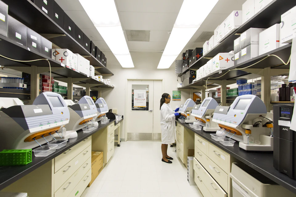Medical professional reviewing test results in the laboratory